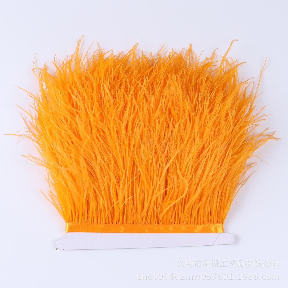 8-10Cm Ostrich Trim Khaki Feather Ribbon Fringe For Sewing High Quality Plumas Crafts Costumes Party Decoration