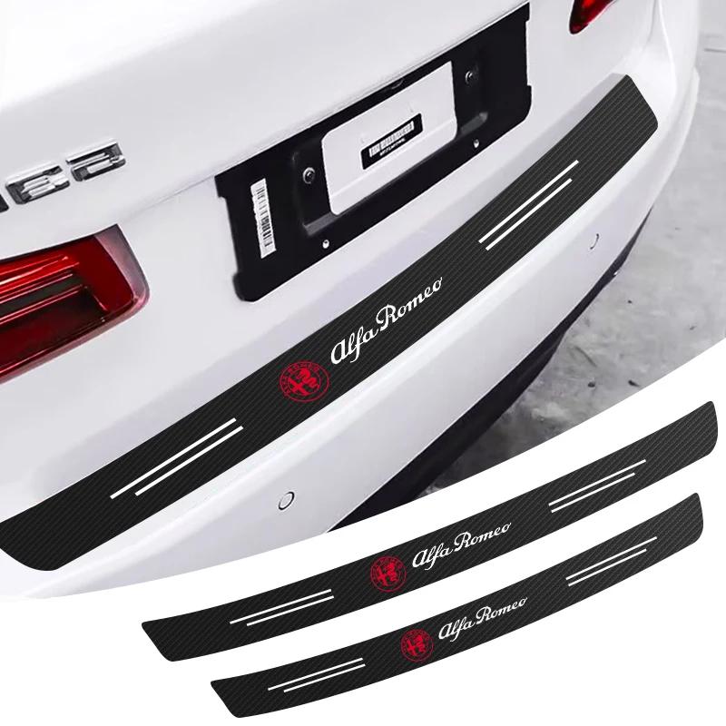 1 pz Adesivo Protezione Bordo Carico Paraurti Posteriore Coda Baule in Fibra di Carbonio per Alfa Romeo Sportiva Giulia Giulietta 159 156 Stelvio