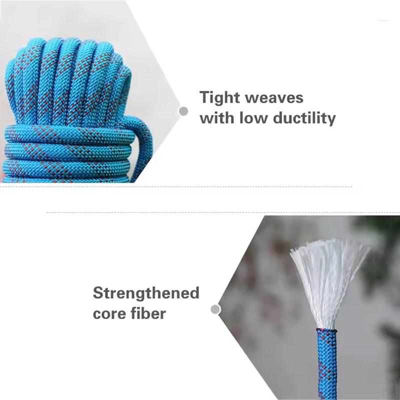 10M/20M/30M Outdoor Safety Rope Rock Climbing Rope Blue Clothesline Safety Life Rope for Fire Rescue Safety Escape Tree Climbing