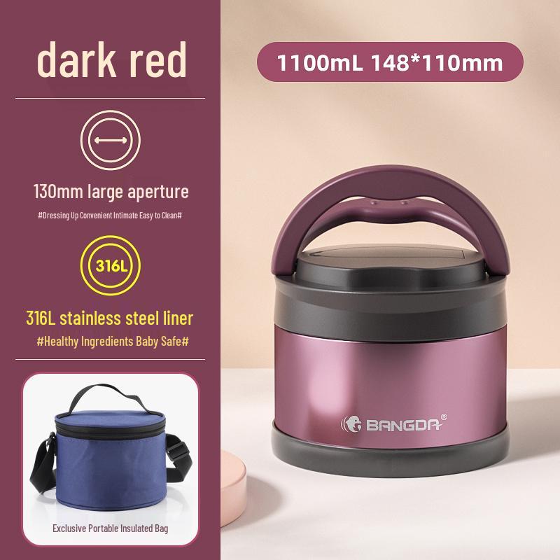 Doppelschichtige isolierte Edelstahl-Lunchbox für Kinder und Erwachsene