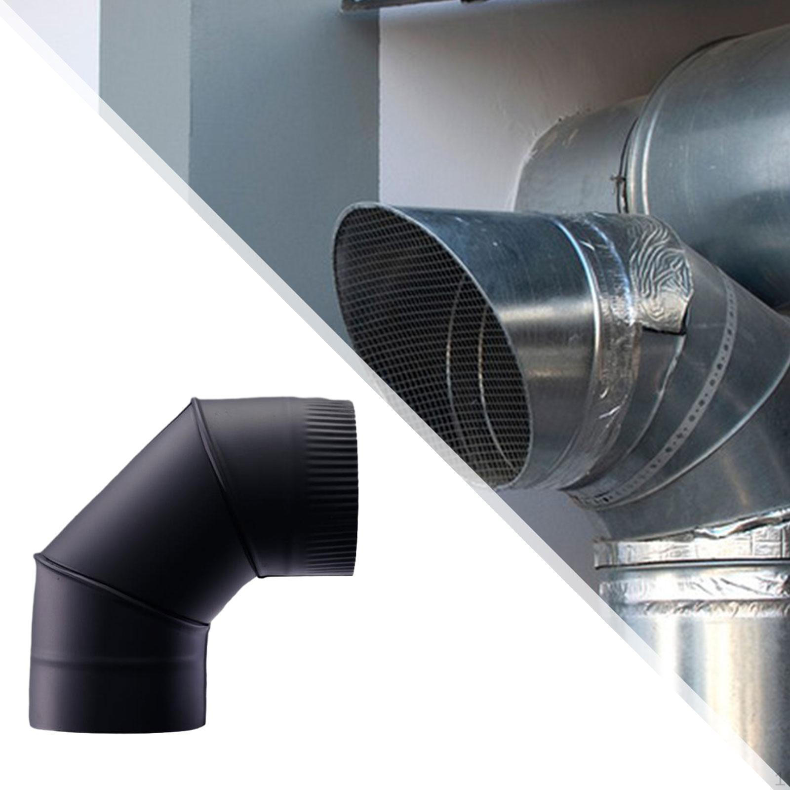 

90° колено трубы печи соединитель черный дымоход для сжигания дров обмен многоцелевой нержавеющая сталь ID 13.5cm