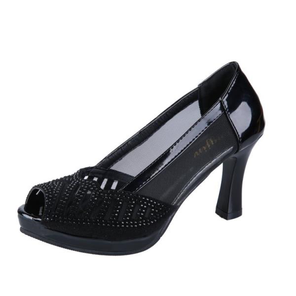 

Модные сандалии с мелким вырезом большого размера 2025 женская обувь летние кружевные джинсовые женские с открытым носком костюм женские бежевые босоножки на ремешках большие новые Pe 35