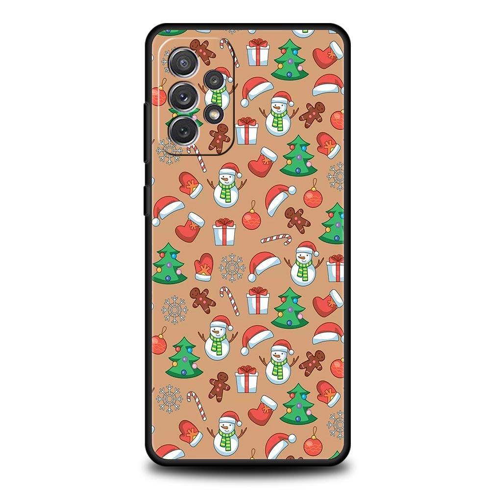 Cartoon Christmas Phone Case For Samsung Galaxy A15 A13 A51 A71 A41 A31 A21S A03S A05 A35 A32 A55 A23 A25 A33 A53 A73 5G Cover