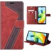 Case for Xiaomi Redmi A1-a2 - Pu Leather Case - Card Slots - Built-in Stand - Red, Brown