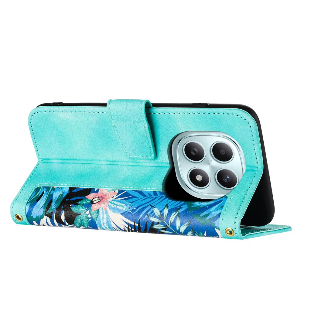 For Xiaomi Poco M8 5G/Redmi Note 15 5G (Global) Case PU Leather Floral Phone Cover with Card Slots