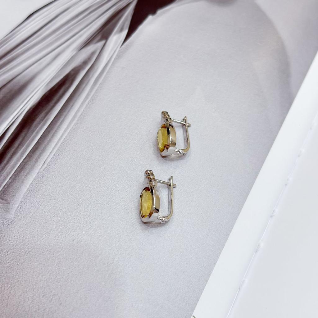 Silver Earrings with Citrine Nano 5.625ct (2170419)