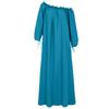 Women's Off Shoulder Long Sleeve Loose Maxi Dress Solid Color Split Hem Plus Size Boho Beach Vacation Casual Dress