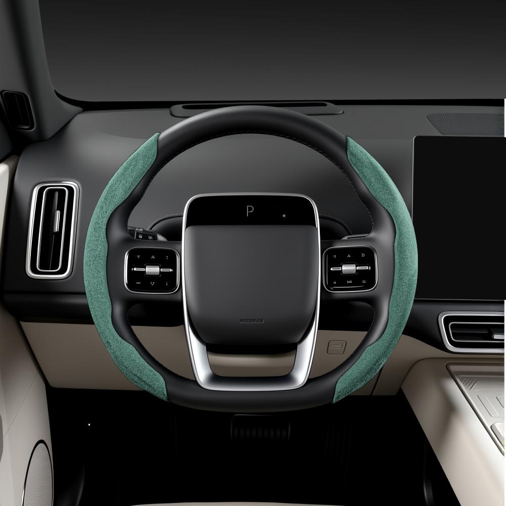 Steering wheel segmented 3pcs protective cover, fur anti slip assist, car interior, izable for multiple models