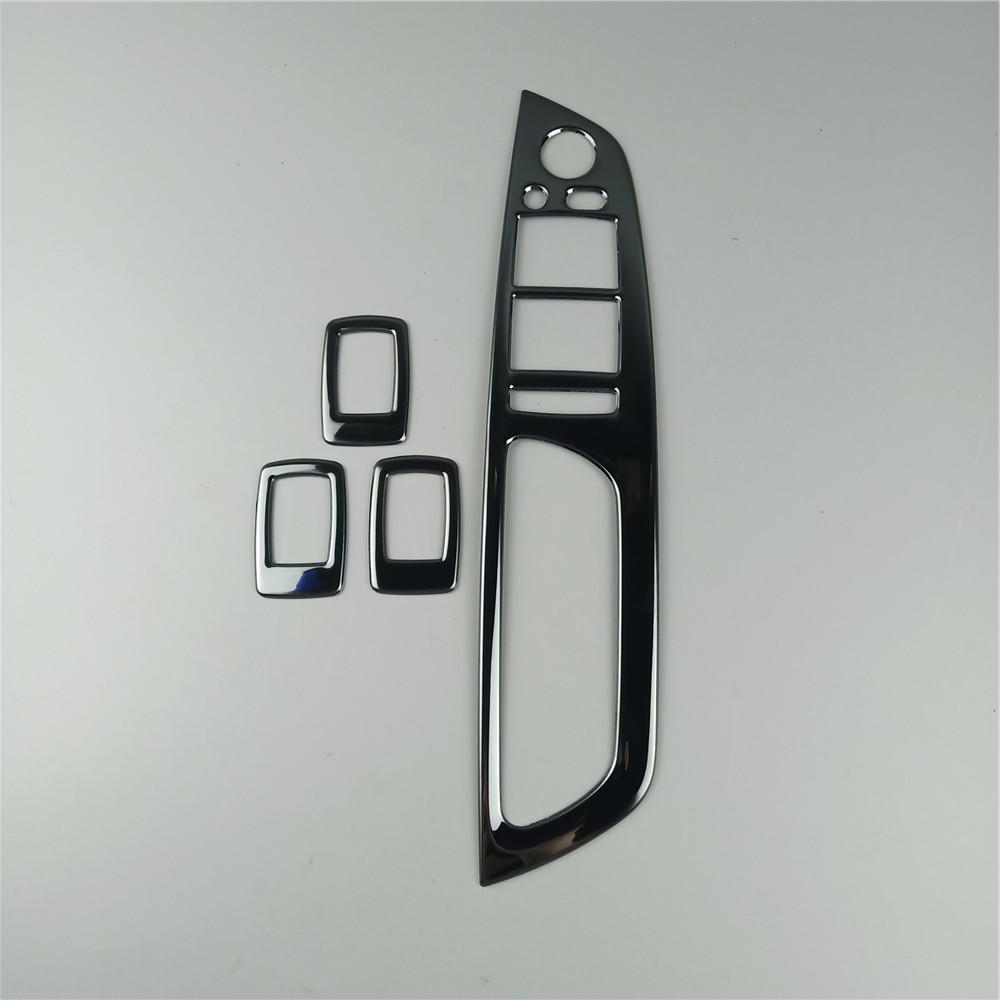 Schwarz Auto Tür Armlehne Panel Dekoration Aufkleber Für BMW X5 E70 X6 E71 2008-2014 Edelstahl Fenster Glas heben Tasten