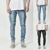 Pantaloni di Jeans Elasticizzati da Uomo con Strappi e Personalità