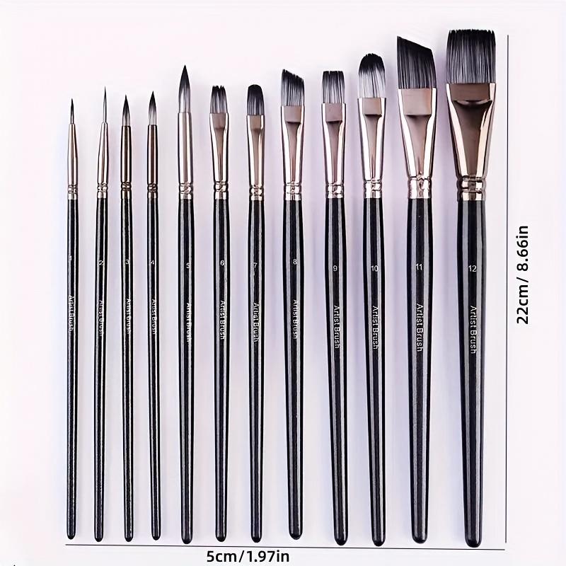 

Набор из 12 профессиональных кистей для раскрашивания лица, нейлоновая щетина, подходит для растушевки, создания градиента, акварельной техники и детализации.