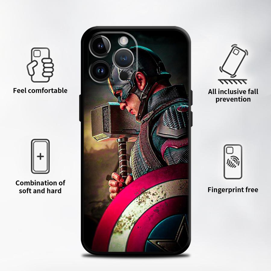 Soft Cover Case for Google Pixel 6a 9 Pro XL 6 Pro 7 Pro 8 Pro 8a 9a 7a Marvel Captain America