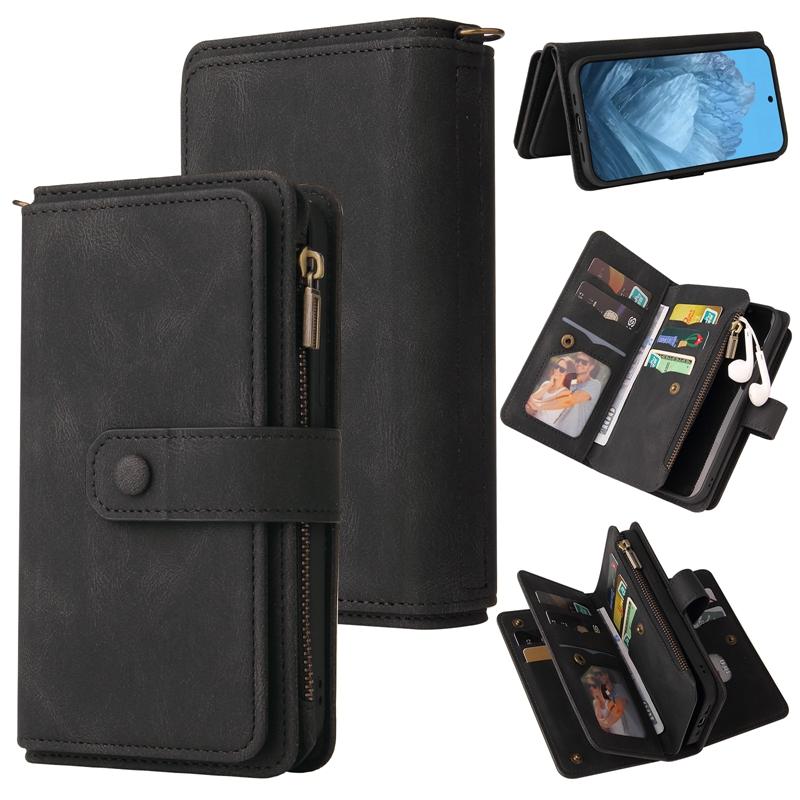 Multi-function Wallet Flip Case Pouch for Google Pixel 9/9 Pro , for Xiaomi 14 Ultra 15 Cards Slot Phone Case