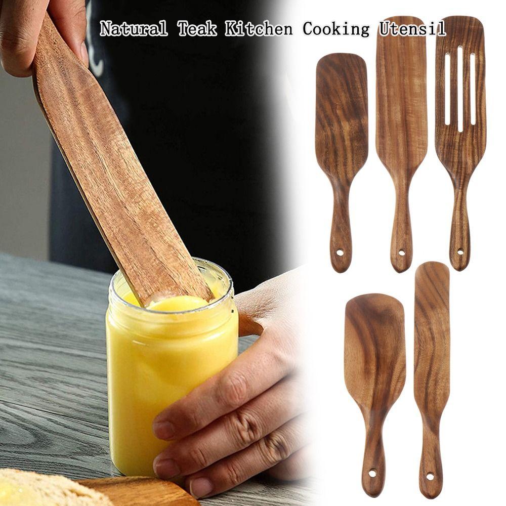 Heat Resistant Colander Spoon Teak Wood Teak Tableware For Nonstick Cookware