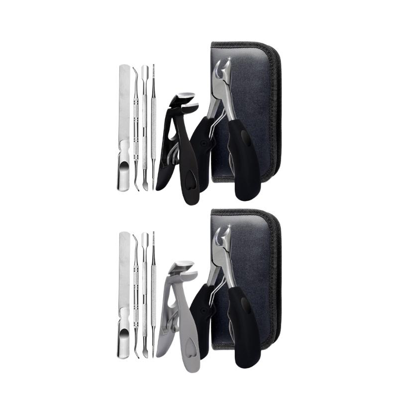 6 Pcs/Set Large Opening Nail Clippers Stainless Steel Fingernail Clippers Angled Head Toenail Clippers for Seniors