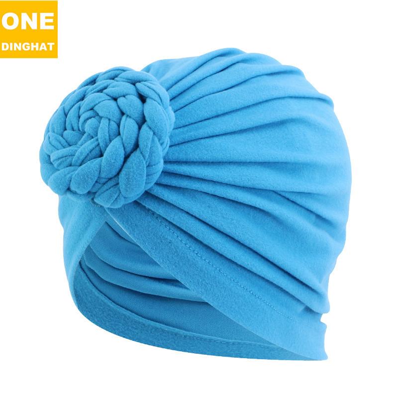 Chapéu Turbante Popular na Europa e América, Chapéu Pulôver com Nó, Chapéu Étnico de Cor Sólida, Chapéu Turbante Jdt-282F