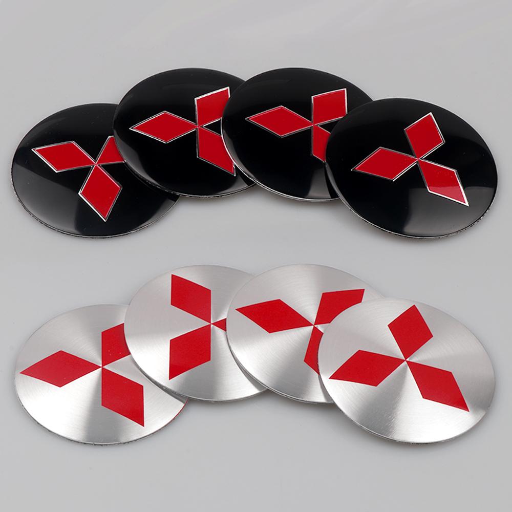 56MM Car Wheel Center Decal Sticker Badge Accessories For Mitsubishi 9 Ralliart EX ASX L200 Colt Outlander Pajero Lancer Eclipse