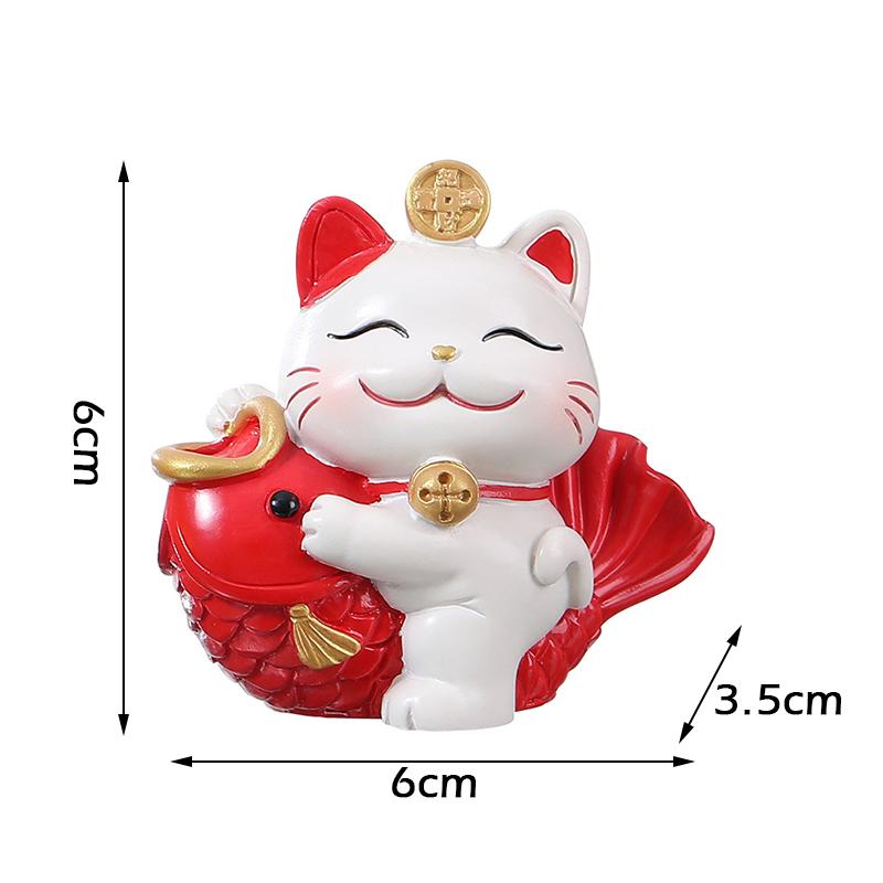 

6 стилей, милая улыбка, счастливый кот, орнамент, китайский иероглиф, резные изделия из смолы, украшение для дома, автомобиля, фэн-шуй, декор для рабочего стола 06