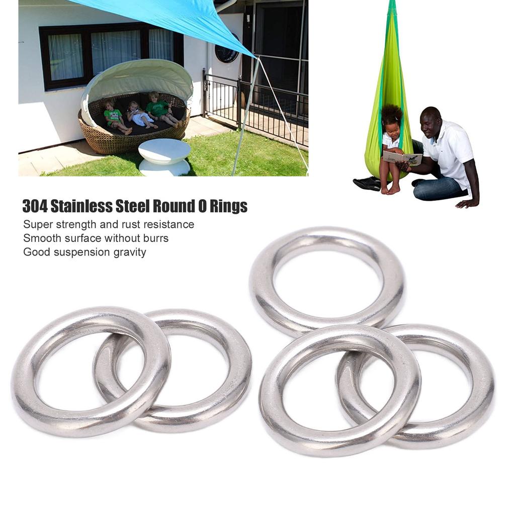 5pcs 304 Stainless Steel Round O  s Multi Purpose Seamless Welded Metal O   for Sailing Diving