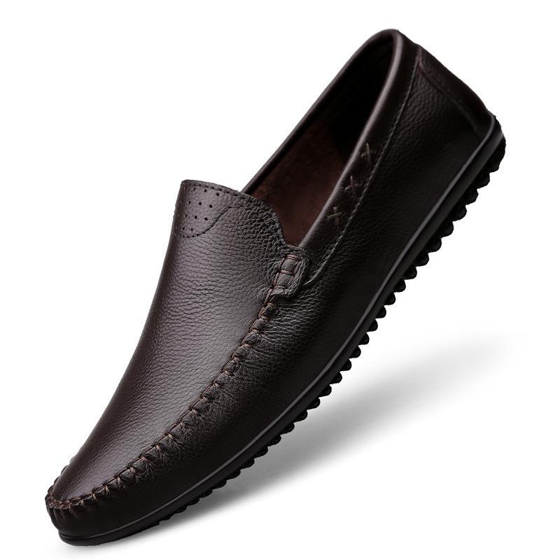 2018 Men's Genuine Leather Casual Non-slip Loafers with Soft Sole Breathable Cowhide
