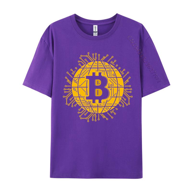 Bitcoin Cryptocurrency TShirt Casual Tops Shirt 2024 Popular Design Tops  Tees BTC Coin Trader B For Men T Shirt