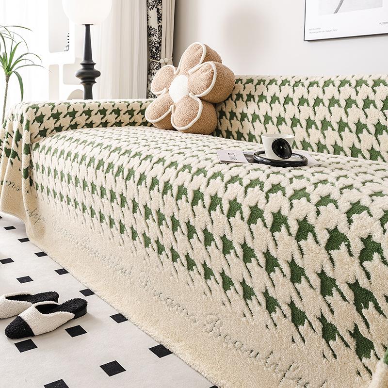 

British wind sofa towel does not shed hair Shu cotton lint winter soft waxy thickened non-slip plush cover sofa cover cover cloth 180*130cm