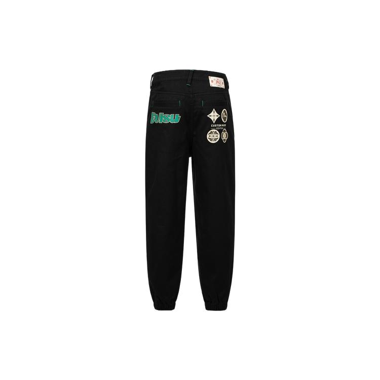 EVISU Casual Pants Men's Black Moderate Cuffed Pants 2ESHTM4PO1026FFCT