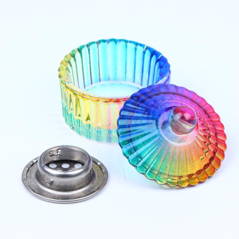 Color Glass Dish Acrylic Powder Liquid Holder Container Shape Nail Lid Cup Bowl Manicure Accessories