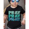 European Sizes Boys' Summer Short Sleeve PRAY Letter Print Casual Outdoor Fashion Top