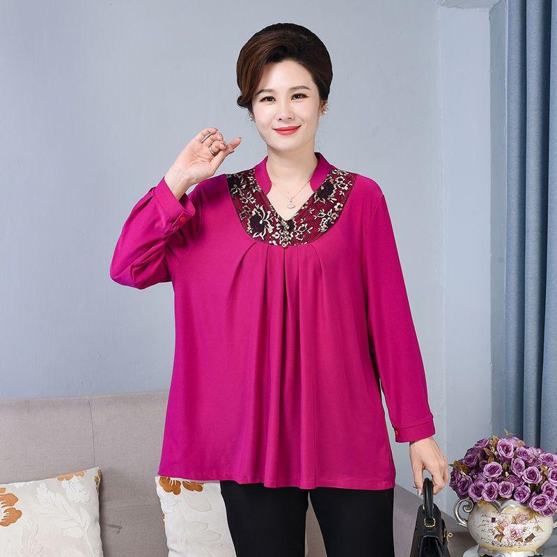 Spring Autumn Women's Plus Size Shirt Loose Long Sleeve T-Shirt