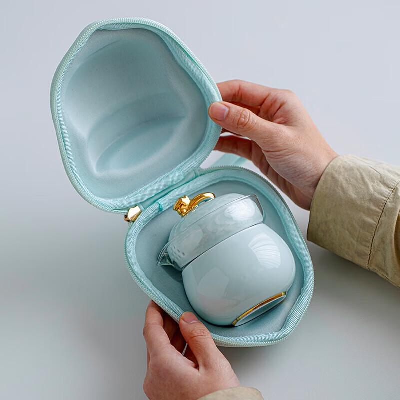 Portable Chinese Ceramic Tea Set - Dragon Soaring Blessing