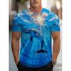 Men's Ocean T-Shirt - Lightweight Breathable, Dolphin & Shark Prints,  Soft Short-Sleeve for Vacation