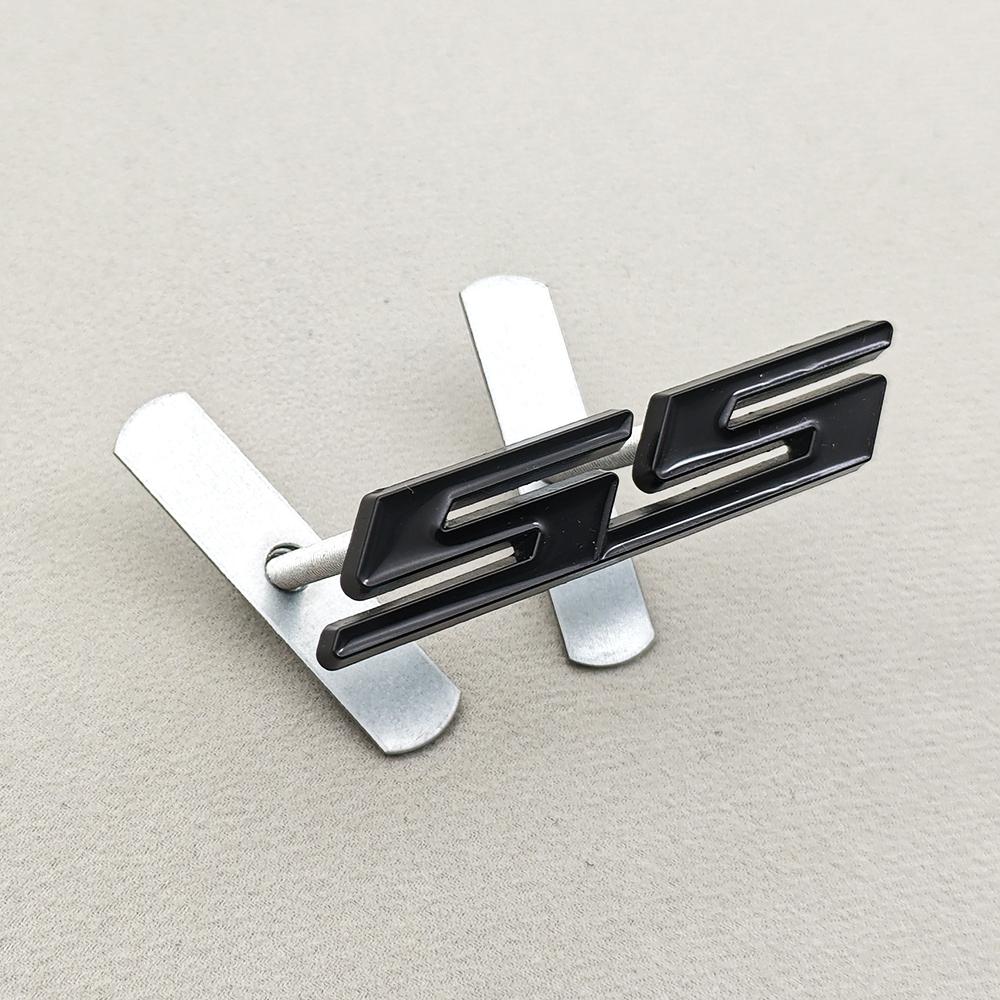 New Car Styling Badge 3D Metal SS Logo Front Grill Emblem Fender Trunk Sticker Decal Accessories For Chevrolet Camaro Silverado