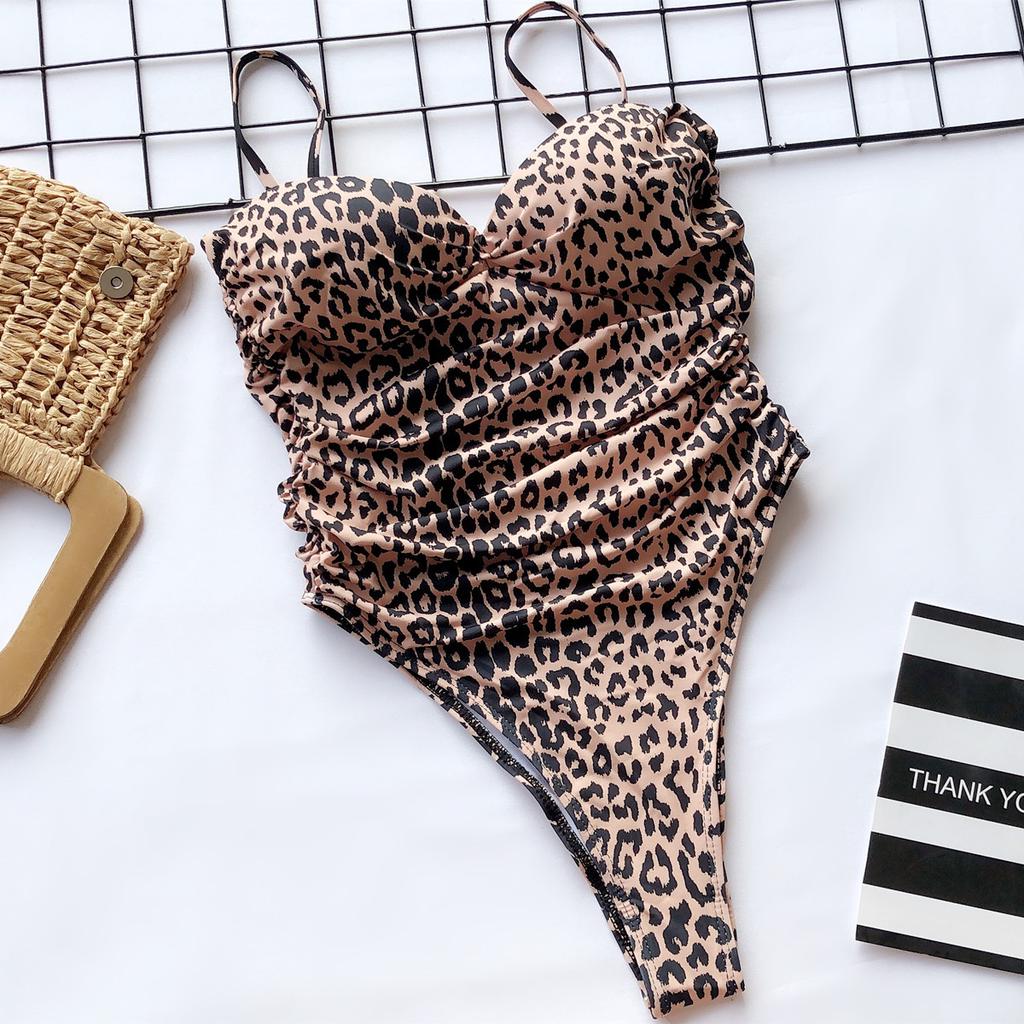 Maillot de bain monokini imprimé léopard pour femme, Maillot de bain une pièce, Maillot de bain bikini sexy sans dos