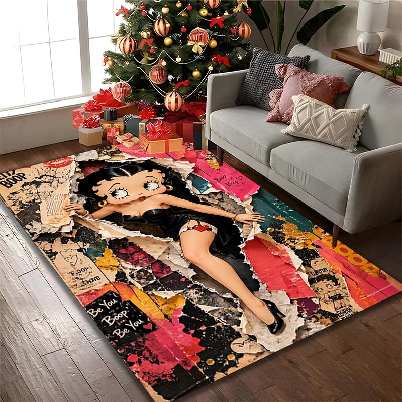 1pc Office Carpet, Betty Boop Chair Rug, Living Room Printed Area Rug, Home Chair Floor Mat