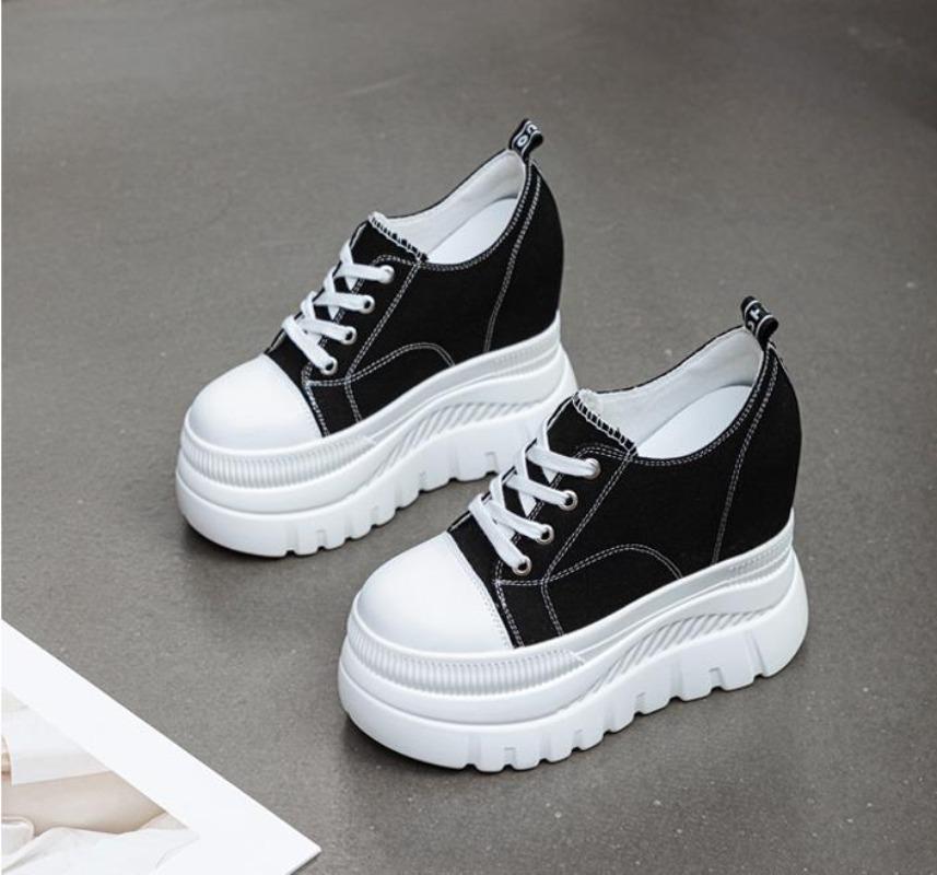 

Высококачественные 12 см ботильоны из синтетической натуральной кожи женские осенне-весенние ковбойские на платформе на танкетке на высоком каблуке брендовые массивные кроссовки 33 чёрный