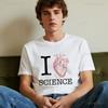 I Love Heart Science Graphic T Shirts Biology High Quality Cotton Tee Summer Woman Man Tshirt Teacher Gift Unisex TShirt