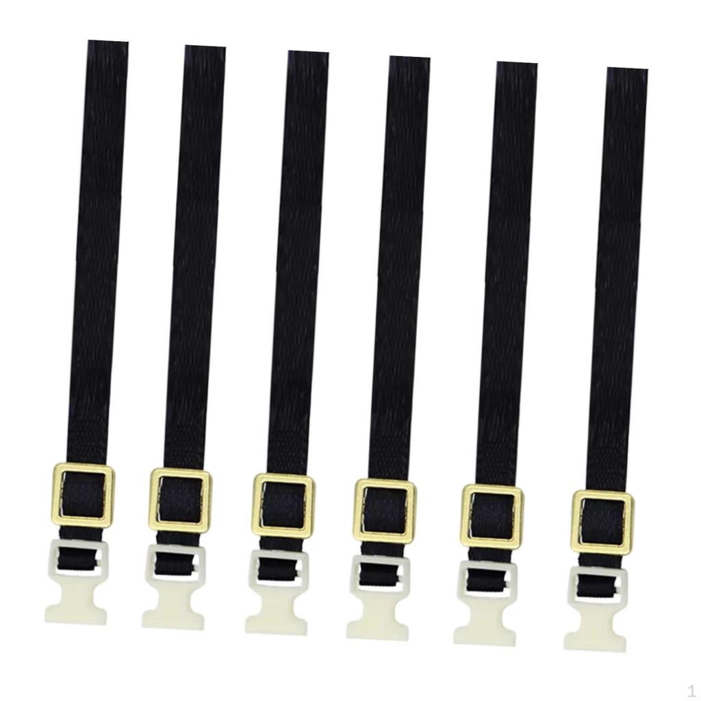 6 Pieces Luggage Rope Roof Rack Tie Down Strap Black 1:10 Scale Replace Part Sturdy for RC Hobby Car