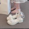 2025 Summer New Women Bow Pearl Sandals Women's Sandals Fashion Peep Toe Platform Casual Slippers for Women Plus Size Sandals