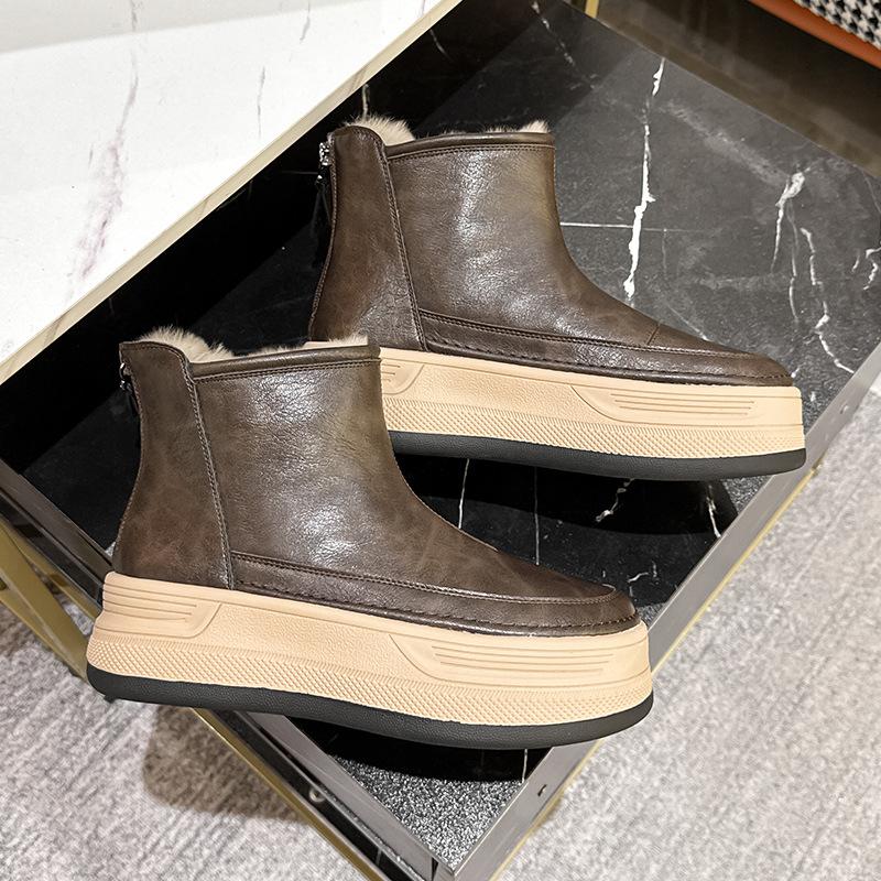 

Fashion AIYUQI Women s Snow Boots 2025 New Thick-soled Non-slip Women Short Boots Large sSize Warm Female Winter Shoes Ankle Boots 43 темно-коричневого