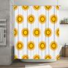 Sunburst Shower Curtain Sun Print Bath Decor with Hooks Set for Bathroom Decoration, Waterproof Fabric in Yellow and Orange (Whi