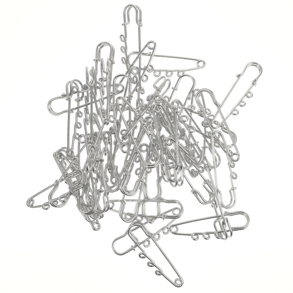 50Pcs Decorative Safety Pins with Holes DIY Jewelry Brooch Pins for Handicrafts Sweaters Skirts Coats Scarves Fixing