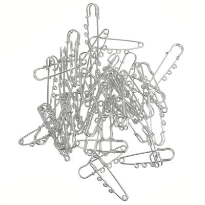 50pcs Safety Pins Alloy Brooch Findings With Holes For Diy Crafts Metal Pin Needles Blanket Scarf Clothing Fixing Clip Brooch