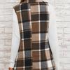 Fashion Lapel Suit Vest Plaid Jacket Plaid Sleeveless Vest Loose Large Size Female Elegant Style All-match Sleeveless Single-breasted Cardigan