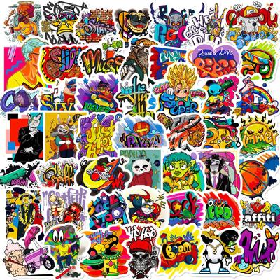50 Cool Graffiti Stickers, Hip Hop Psychedelic Stickers, Notebooks, Phone Cases, Bicycle Decorative Stickers