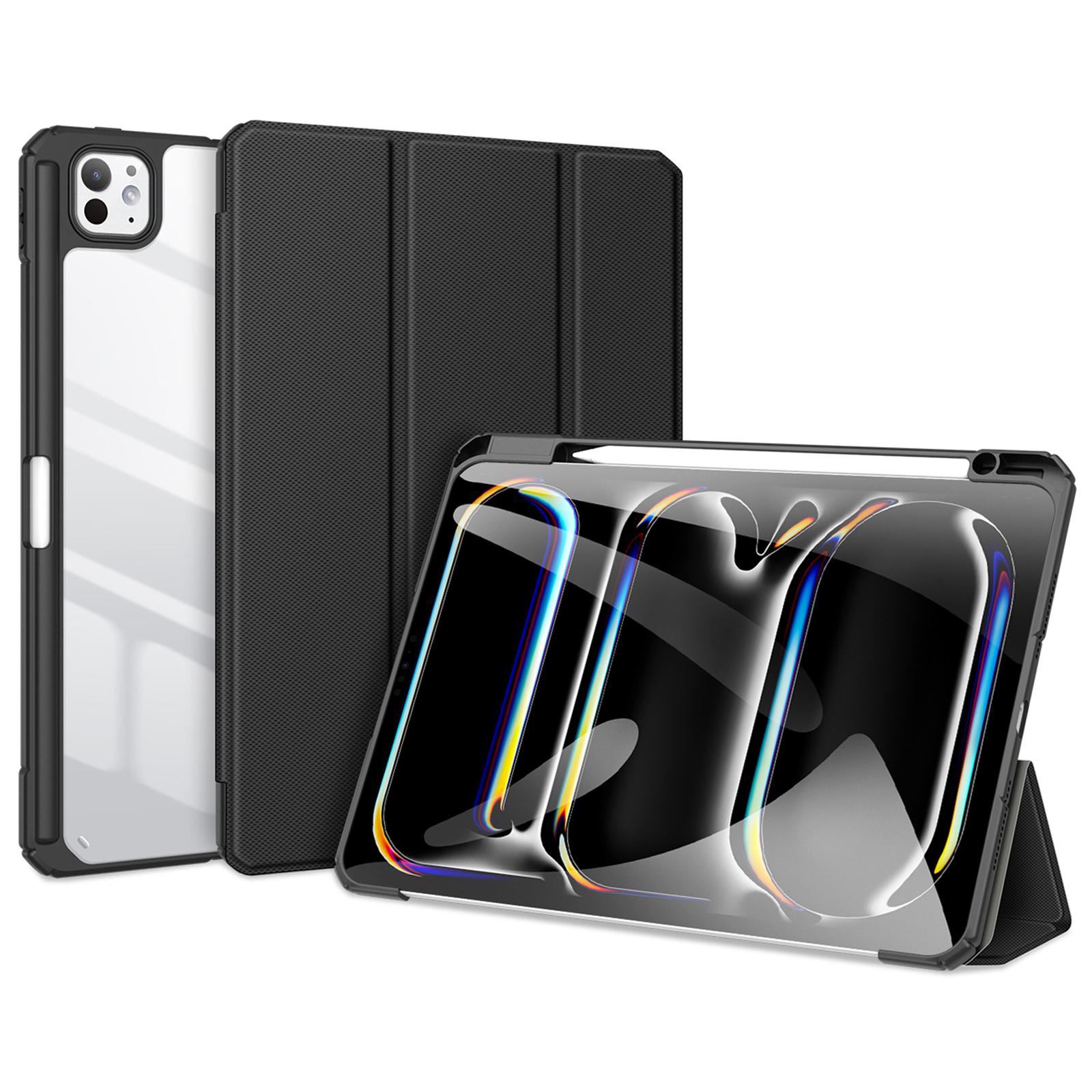 

DUX DUCIS TOBY Series For iPad Pro 11 (2024) Case PU Leather Business Tri-fold Stand Tablet Cover with Pen Holder Black