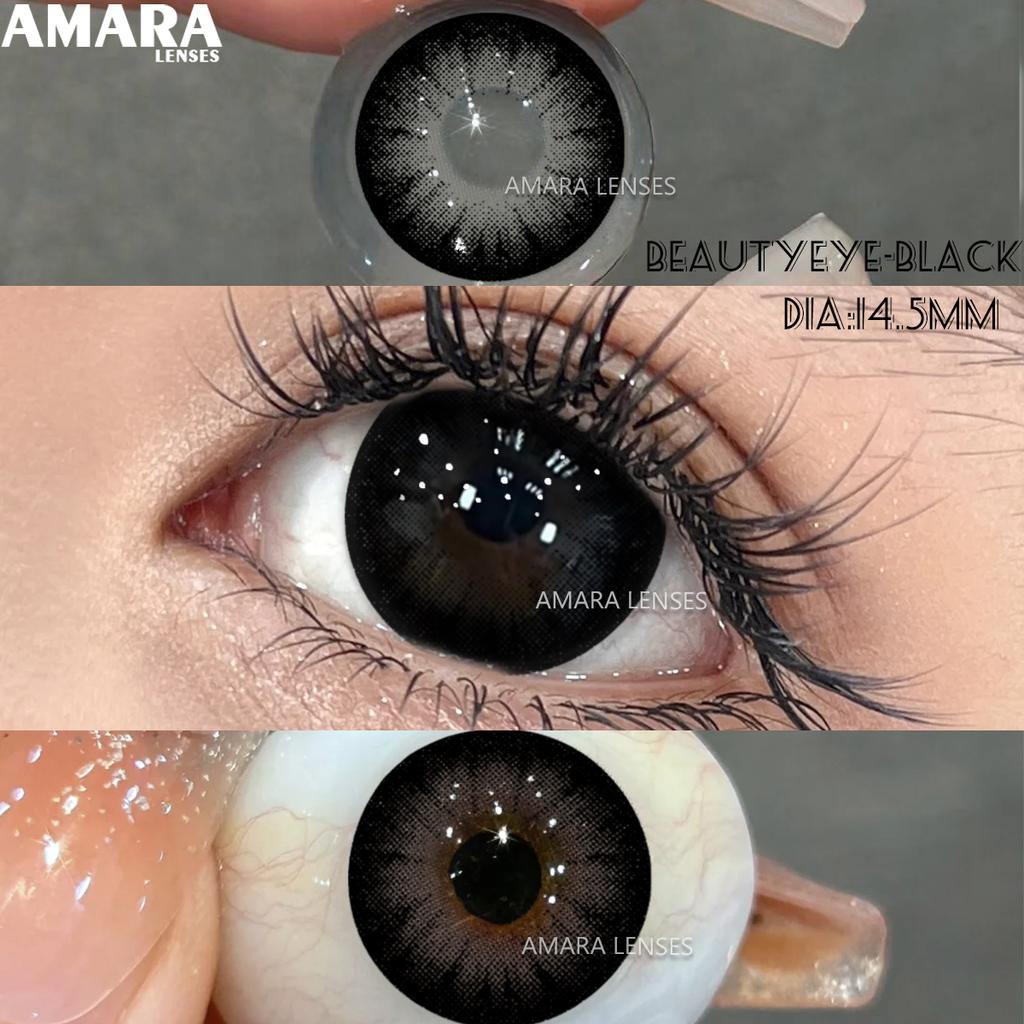 AMARA Contact Lenses Big Black Eyes Cosmetic Contacts Lenses Beautiful Yearly Colored Contact Natural Lenses for Eyes 2pcs/Pair