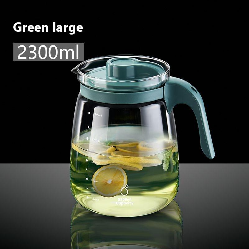 Summer Large Capacity Refrigerator Tea Kettle Tea Separation Cold Kettle Glass High Temperature Flower Teapot Brewing Tea