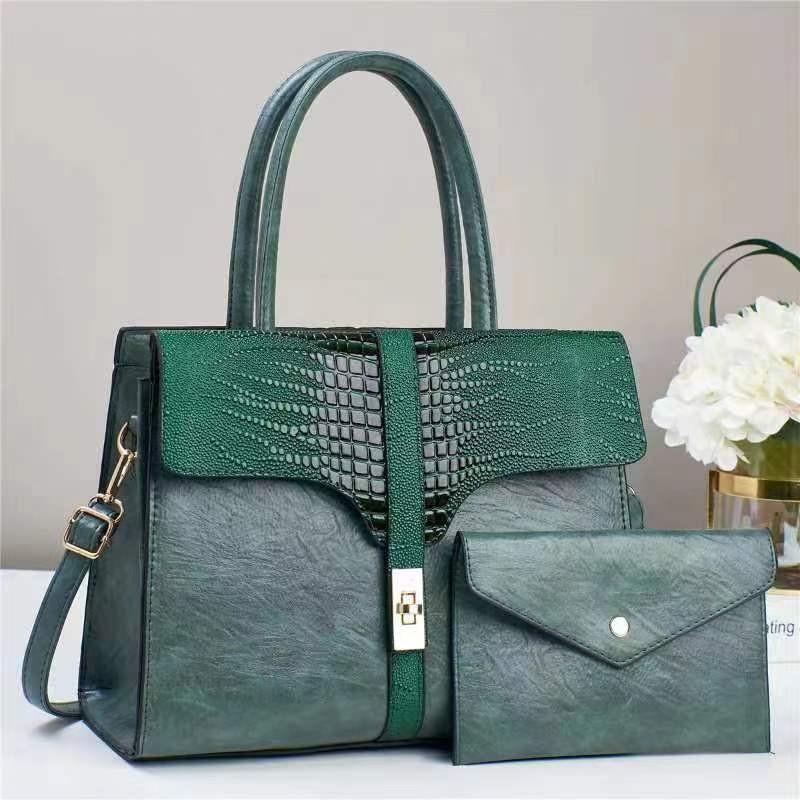 Versatile Stylish Khaki Two-piece Shoulder Tote Bag Set With Spacious Design For Daily Use