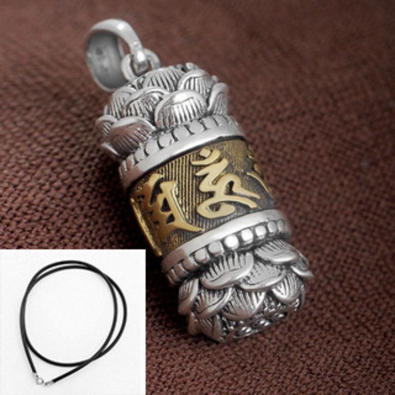 Кулон женский S999 Стерлинговое Серебро Талисман Ожерелье Мужской Стерлинговое Серебро Шестислоговая Мантра Парный Кулон Подарок на Удачу